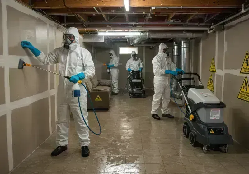 Basement Moisture Removal and Structural Drying process in Fort Thomas, KY